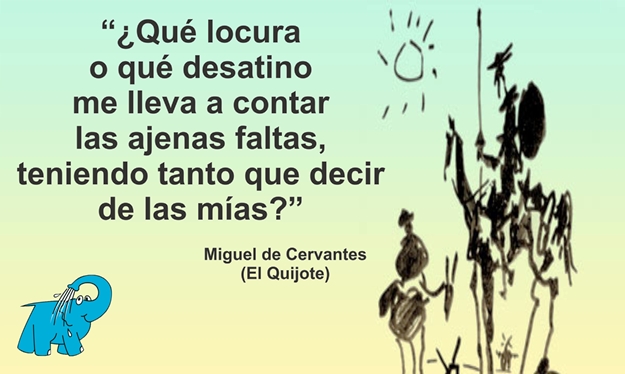 Una Enseñanza de Miguel de Cervantes en la Frase del Día del Elefante Azul de Avilés